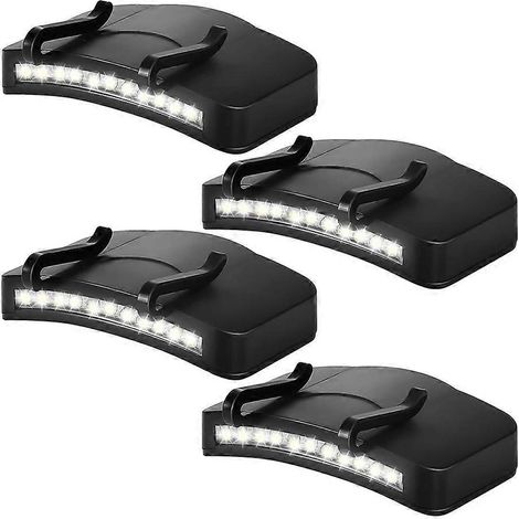 Set mit 4 aufsteckbaren Stirnlampen mit 11 LEDs, batteriebetrieben, wasserdicht und schwarz. (1/5)