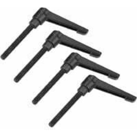 Ulisem4pcs poignée de levier de serrage, poignées réglables de machine de poignée de filetage mâle en acier inoxydable M6, noir(40MM) (1/4)