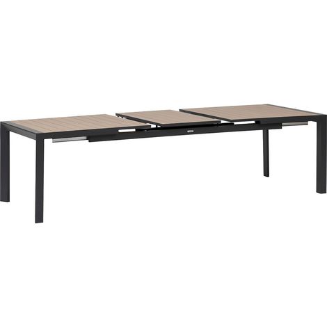 Table de jardin rectangulaire extensible en aluminium Evasion Honey/Graphite 8/10 places + 10 fauteuils Piazza - Hespéride (1/3)