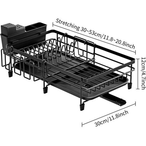 Égouttoir à bols et à vaisselle, bol et égouttoir à vaisselle antirouille en acier inoxydable sur le comptoir de cuisine, égouttoir à bols et à vaisselle robuste avec égouttoir, adapté à div (1/5)