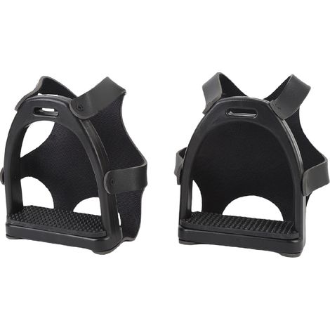 Lot de 2 étriers d'équitation antidérapants à structure renforcée, avec housse en filet. (1/5)
