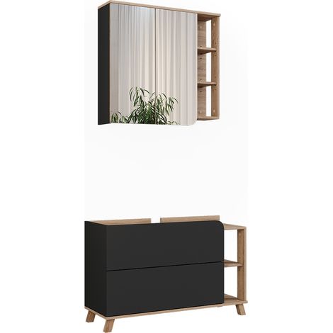 Badmöbel-Set Karen, Sonoma/Anthrazit, 2 Teile, Vicco