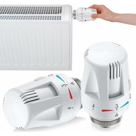 Thermostatic radiator head, radiator valve, radiator valve: 2 pieces, thermostatic radiator head, replacement head, radiator thermostat M30 x 1.5 (1/5)