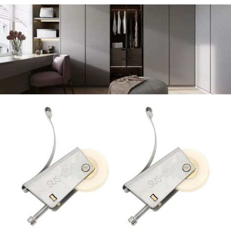 Poulies pour portes coulissantes de penderie, roulettes basses, roulettes pour portes coulissantes de salle de bain, roues pour portes coulissantes, roues concaves étanches à âme en cuivre pour portes (1/5)