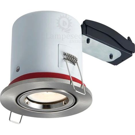 Lampesecoenergie – Support de spot orientable inox 100mm – Douille GU10 automatique – Étanche à l'air – Fixation rapide par pattes à ressort – Compatible spots 50mm (1/7)