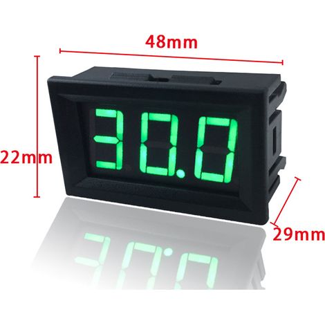 Voltmètre numérique CC 0-100V à 3 fils, afficheur LED 0,56 pouce vert, tête de mesure DC 0V-100V, voltmètre digital de précision, écran lumineux pour véhicule et batterie (1/5)
