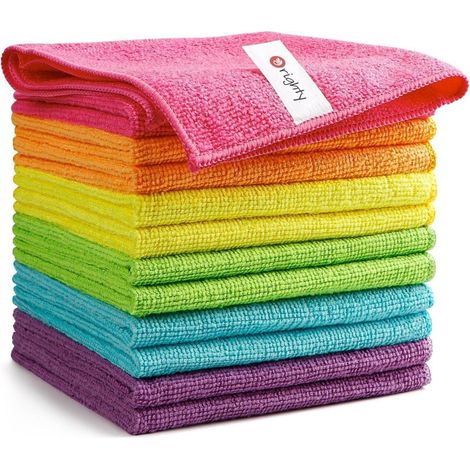 12er-Pack Orighty Mikrofaser-Reinigungstücher 30x30cm fusselfrei & saugstark (1/5)