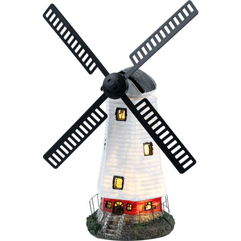 Etc-Shop – Lampe sur pied solaire LED multicolore – Moulin à vent décoratif – IP44 étanche – Autonomie 8-10h – Éclairage extérieur jardin terrasse (1/5)
