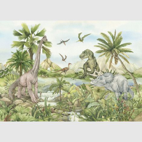 Papier peint intissé - Monde des dinosaures - 252x182 cm