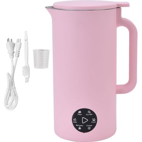 Machine à lait de soja automatique sans filtre, mixeur multifonction petits fruits pour boisson café, prise US 110V rose (1/5)