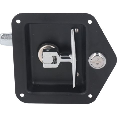 Serrure de boîte à outils en forme de T, verrou à palette intégré, serrure de porte d'armoire en acier inoxydable avec clés (1/5)