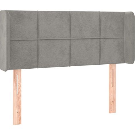 Testiera letto accessorio camera da letto mobili LED 83 x 16 x 78/88 cm tessuto in velluto grigio chiaro TDL0201246