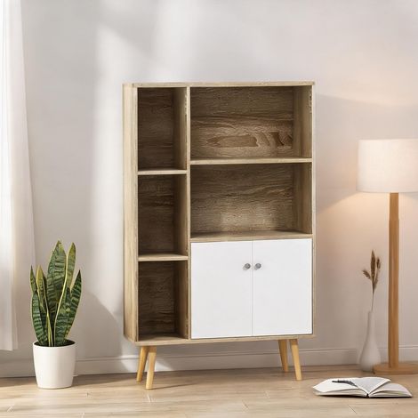 Meuble de rangement de bureau chêne en bois 80 x 235 x 123 cm (1/5)