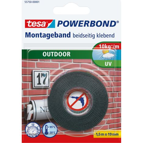 tesa OUTDOOR 55750-00001-03 Montageband tesa® Powerbond Schwarz (L x B) 1.5 m x 19 mm 1 St.
