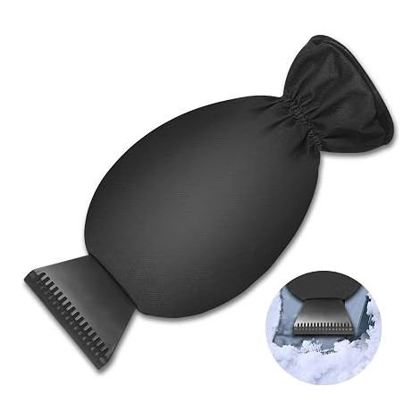 Ice Scraper with Glove, Black Car Window Scraper with Glove, Car Ice Scraper with Glove, Car Windshield Scraper with Glove for Car Snow Removal in Winter (B) (1/5)