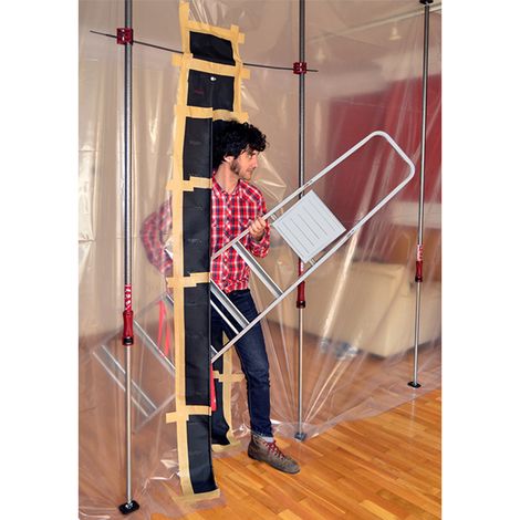 Piher – Porte magnétique anti-poussière 2m de haut – Fermeture automatique – Pour murs et portes de confinement – Réutilisable jusqu'à 130cm (1/8)