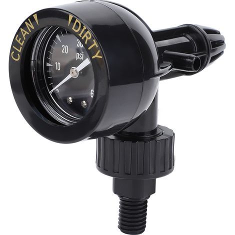 Soupape Dégagement Jauge Air 0-60 PSI – 1/4" MPT G3/8 Filetage Externe Résistant Eau Anti-rayures pour Filtre Piscine Sécurisé (1/5)