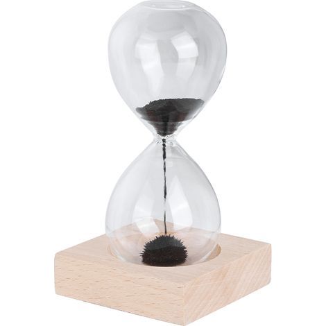 Sablier de bureau magnétique en cristal avec socle. objet de décoration ou cadeau. (1/4)