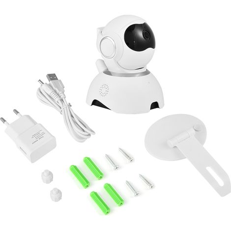 Caméra de Surveillance IP WiFi 1080P avec Vision Nocturne, Audio Bidirectionnel et Service Cloud, Prise UE