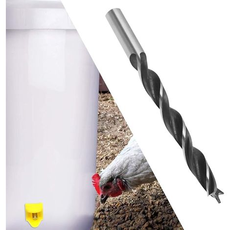 Horizontal Automatic Poultry Water Nipples with Drill Bit for Chickens, Ducks, Quail Turkey (1/4)