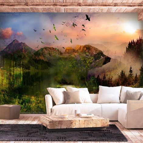 Papier peint ours dans la montagne - 150 x 105 cm