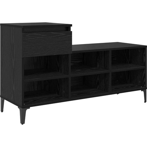 Maison Exclusive - Mobile per scarpe con cassetto Rovere nero 102 x 36 x 60 cm
