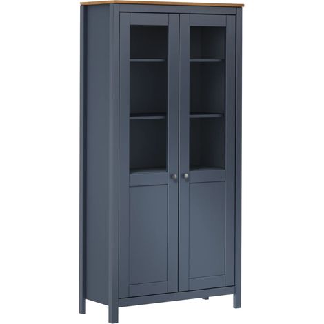 Credenza buffet cassettiera mobile contenitore organizer cucina soggiorno Hill 85 x 37 x 170,5 cm legno di pino massiccio grigio 020035676