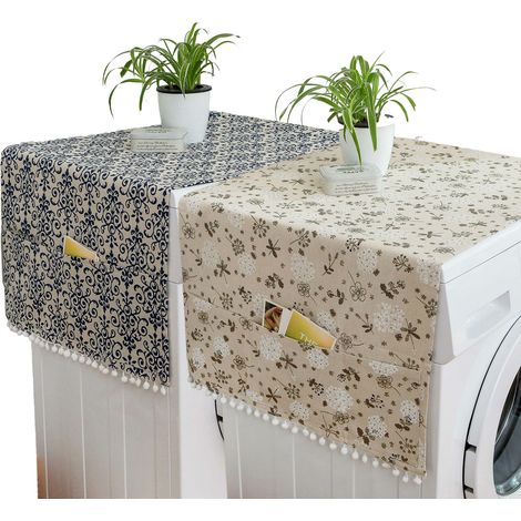Housse De Protection Pour Machine À Laver - 130 Cm X 55 Cm - Tissu Polyester Coton - Pour Réfrigérateur Et Lave-Linge - Lot De 2 (1/5)