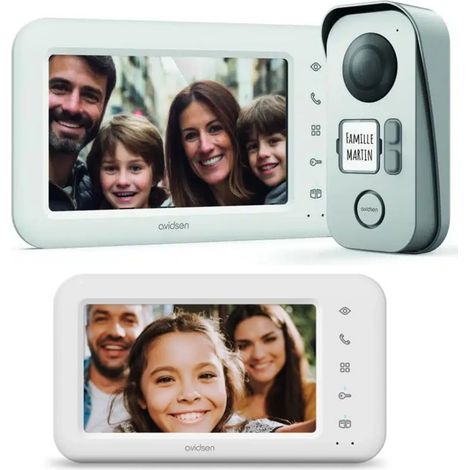 KIT VIDEOCITOFONO CON 2 MONITOR AVIDSEN 7 POLLICI MONO / BIFAMILIARE 2 FAMIGLIE
