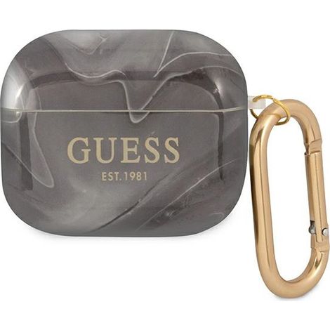 Funda Guess GUA3UNMK para AirPods 3, color negro/negro, colección mármol. (1/3)