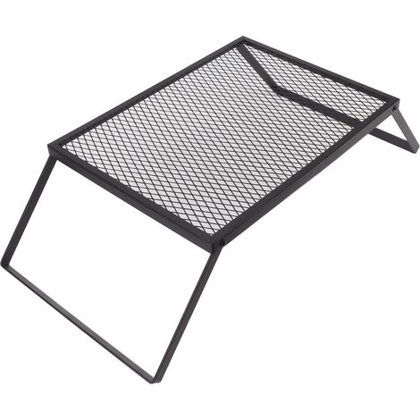Barbecue de camping pliable, résistant à la chaleur et portable, idéal pour les pique-niques, dans le jardin ou sur la terrasse (40 x 30 cm), avec fourchette.