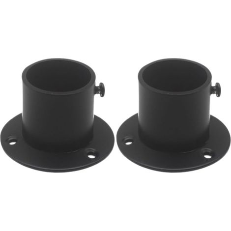 VACASKY Lot de supports de tringle à rideau de douche en acier inoxydable, résistants à la rouille, installation facile, barre de penderie noire (1/5)