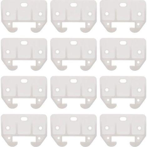 12Pcs Guide de Rail de Tiroir en Plastique Blanc Guide de Tiroir de Commode Pièces de Glissières de Remplacement de Meubles (1/5)