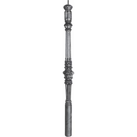Deco Fer Forge – Poteau estampé en fonte à sceller – Hauteur 1150mm, diamètre 60mm – Détails décoratifs pour rampes et grilles de défense
