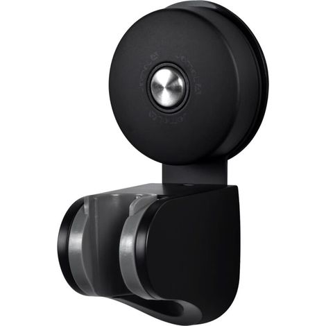 Support Pommeau de Douche - Support de douche Sans Percage Mural Support Pommeau Douchette réglable pour salle de bain Ventouse Support Mural Douchette 4 Angle réglable en Inox Noir