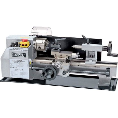 Draper 33893 Variable Speed Metal Work Lathe with 250W Power, 230V for Precision Metalworking