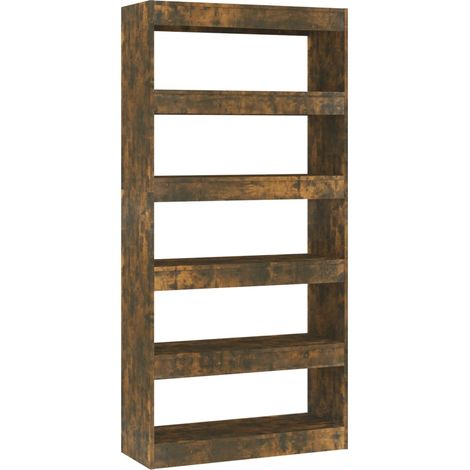 Bibliothèque Armoire à livres/Séparateur de pièce Chêne fumé Bois d'ingénierie (1/5)