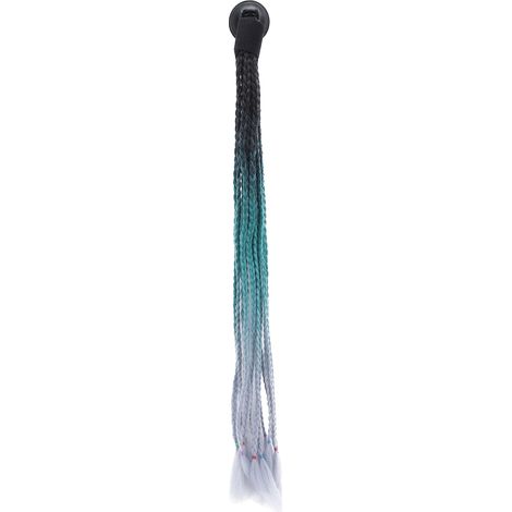 Casque de moto style punk avec dreadlocks, décoration capillaire à ventouses, noir vert gris (1/5)