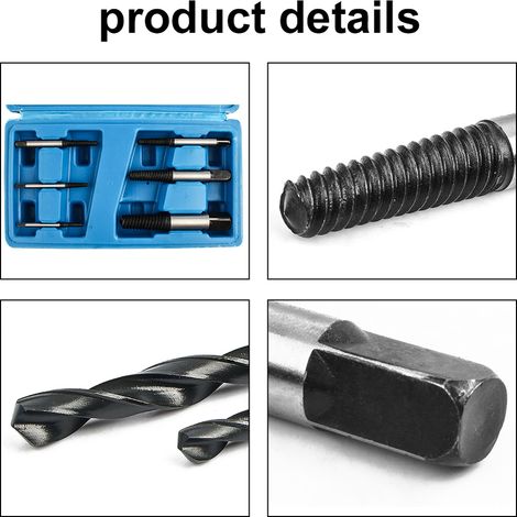 Kit de extracción de tornillos (12 piezas): extractor manual para tornillos oxidados, rotos o atascados. (1/3)