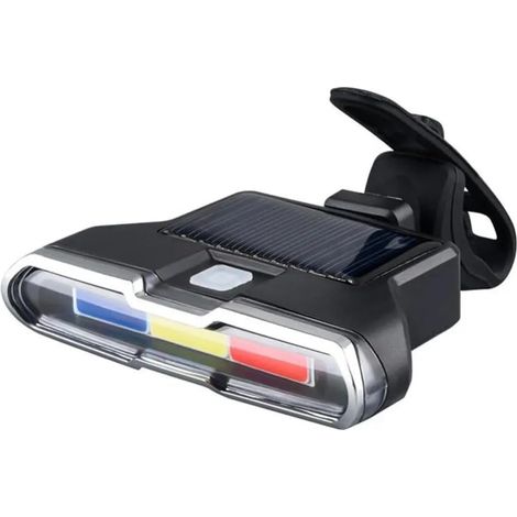 Solarbetriebene, lichtempfindliche Fahrradrückleuchte mit USB-Ladefunktion, geeignet für Radfahren im Freien, solarbetriebene Sicherheitswarnrückleuchte für Fahrräder (1/4)