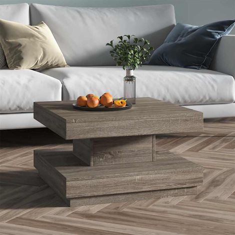 vidaXL Mesa de centro de MDF gris 60x60x35 cm (1/4)