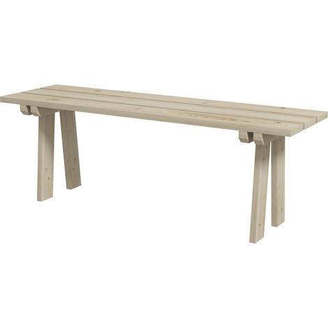 Banc en bois pour 2 personnes, charge maximale 220 kg, idéal pour jardin, patio ou terrasse, dimensions 130 x 38 x 45 cm, couleur naturelle. (1/5)