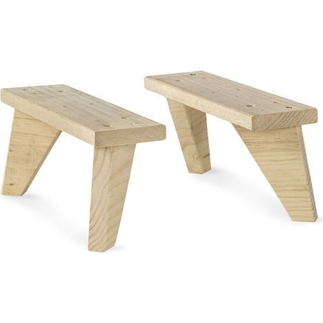 Idroweb – Pieds en pin massif réglables – Lot de 2 – Stabilité dynamique pour meubles – Fabrication européenne – Écologique et esthétique (1/5)