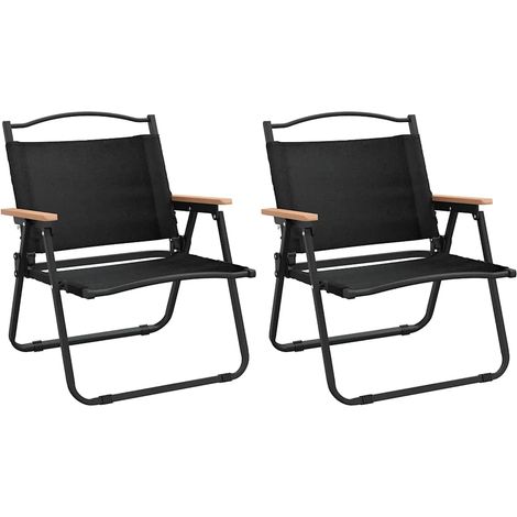 Maison Exclusive - Campingstühle 2 Stk. Schwarz 54x43x59 cm Oxfor (1/5)