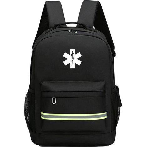 Erste-Hilfe-Rucksack leer, Trauma-Tasche für Zuhause und Arbeit, strapazierfähig, schwarz