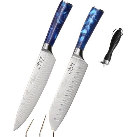 Juego de cuchillos de chef, mango ergonómico, acero inoxidable de primera calidad, 3 piezas (1/2)