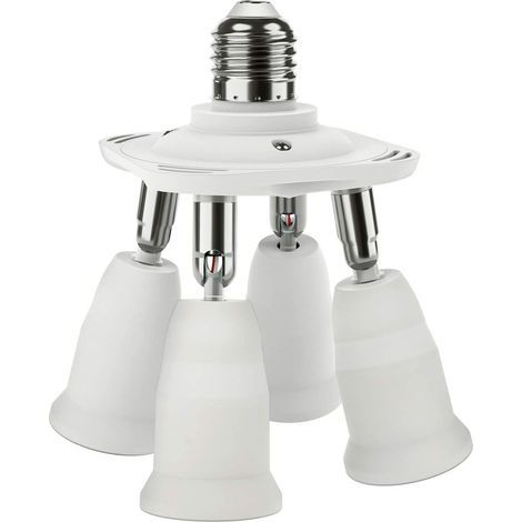 Adaptador divisor de enchufe E27 4 en 1, convertidor de enchufe para lámpara de araña 10,5 x 10,5 x 12,5 (cm) (1/4)