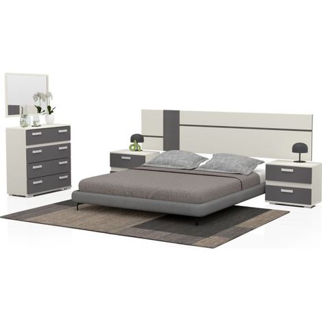 Dormitorio Ataneq Air 4C Blanco - Grafito (ancho) x (alto)