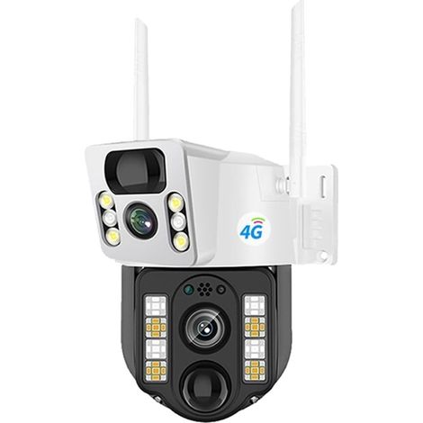 Caméra Solaire 4G étanche avec détection de Mouvement PIR, 4K 4MP, Moniteur vidéo d'extérieur, Protection de sécurité, Prise en Charge de la Carte SIM 4G(4MP 2K) (1/5)