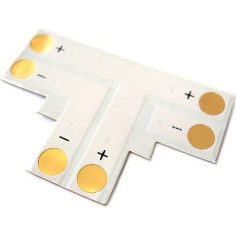 4 PZ Connettore Passo 10mm Forma T per Allungare e Curvare Striscia LED Monocolore Larghezza 10mm